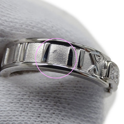 TIFFANY&Co. ティファニー アトラス リング 指輪 750WG ダイヤモンド 約13号 レディース 磨き済み【中古】