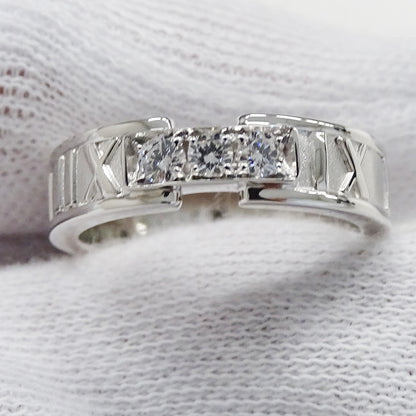 TIFFANY&Co. ティファニー アトラス リング 指輪 750WG ダイヤモンド 約13号 レディース 磨き済み【中古】