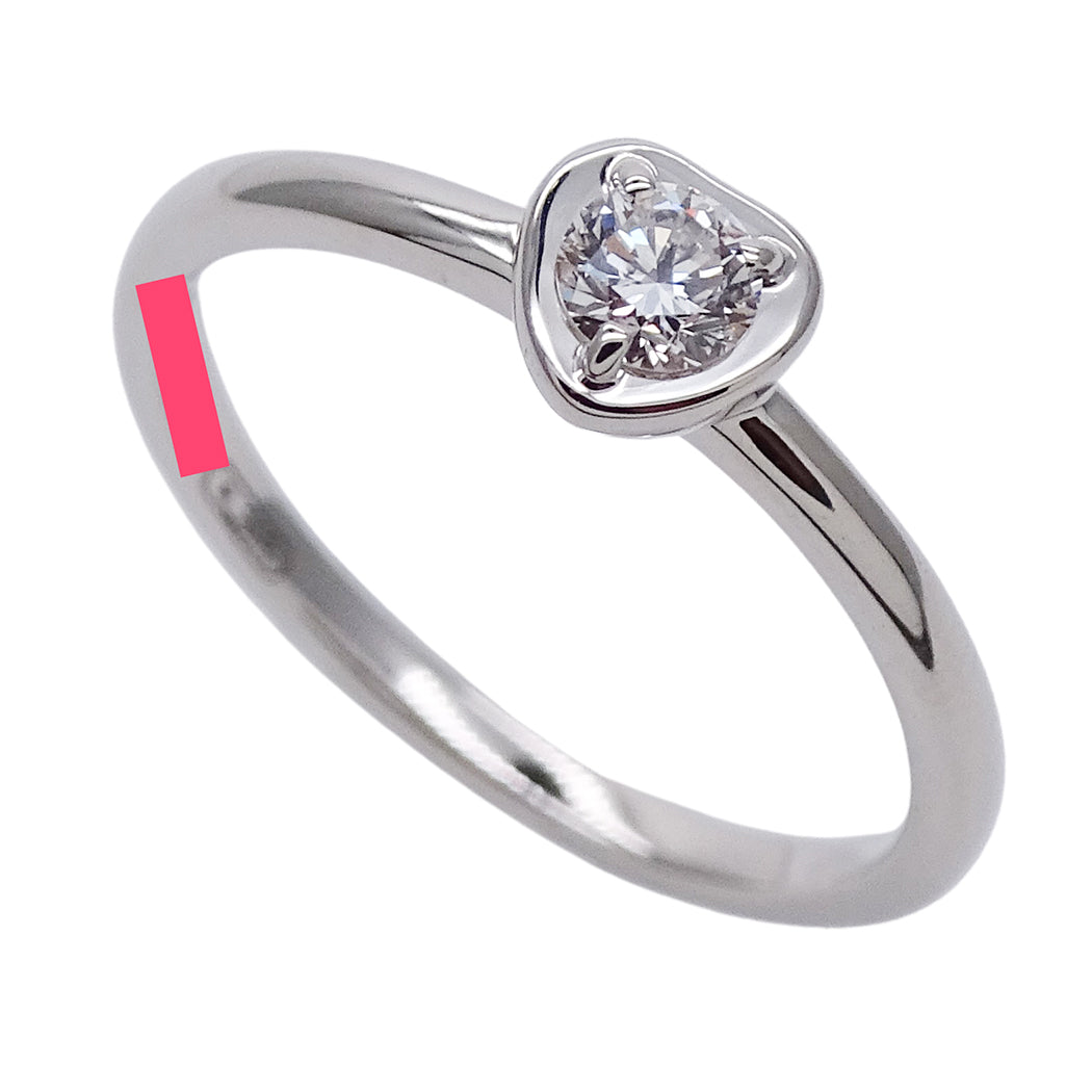 Cartier カルティエ ディアマンレジェ ダムール ハート リング 指輪 750WG ダイヤモンド #49 約9号 レディース 磨き済み【中古】