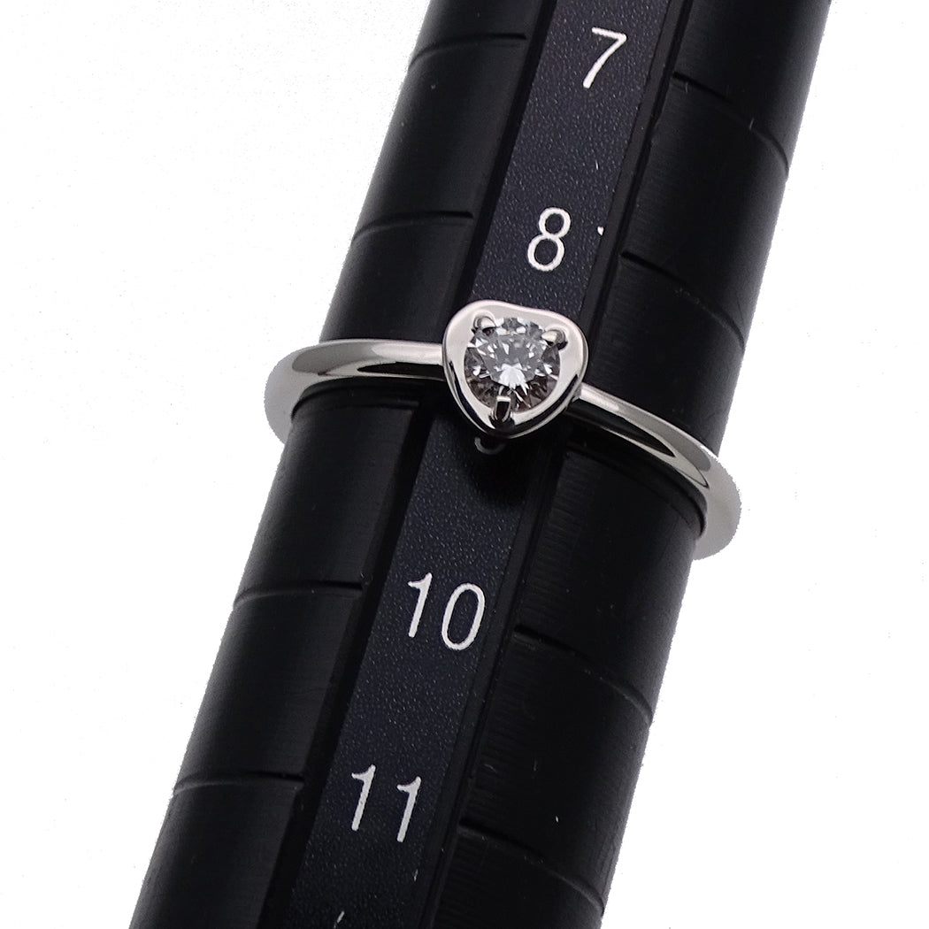Cartier カルティエ ディアマンレジェ ダムール ハート リング 指輪 750WG ダイヤモンド #49 約9号 レディース 磨き済み【中古】