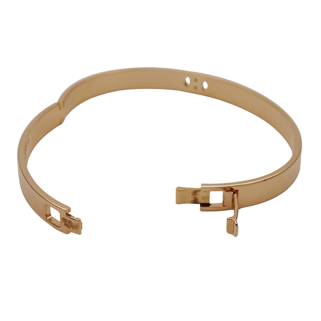 HERMES エルメス H・ダンクル PM ブレスレット バングル 750PG ダイヤモンド SHサイズ レディース 磨き済み【中古】