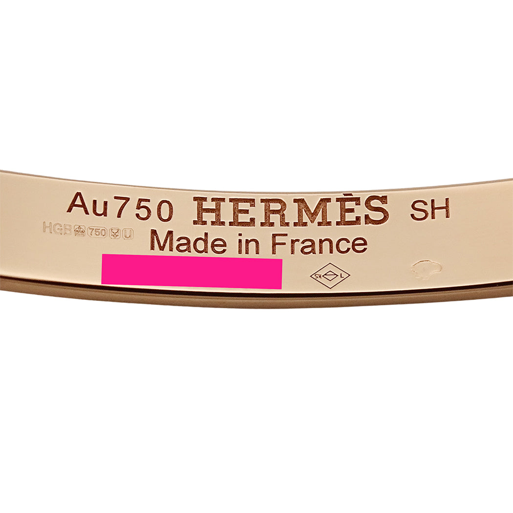HERMES エルメス H・ダンクル PM ブレスレット バングル 750PG ダイヤモンド SHサイズ レディース 磨き済み【中古】