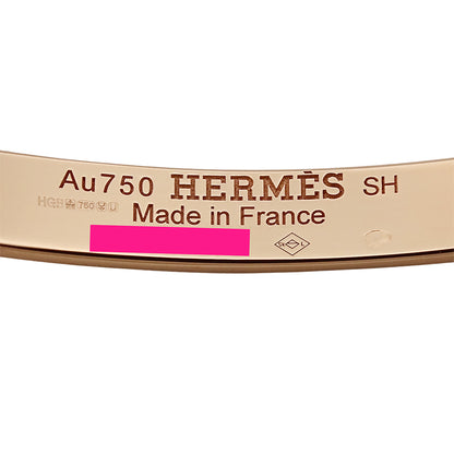 HERMES エルメス H・ダンクル PM ブレスレット バングル 750PG ダイヤモンド SHサイズ レディース 磨き済み【中古】