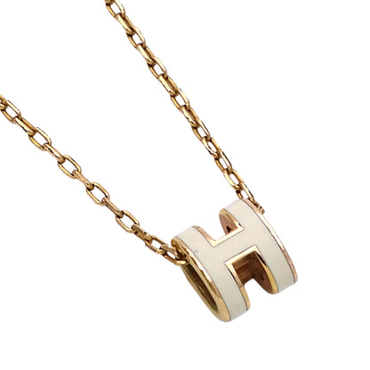 HERMES エルメス ポップアッシュ ネックレス メタル ホワイト ゴールド レディース 【中古】