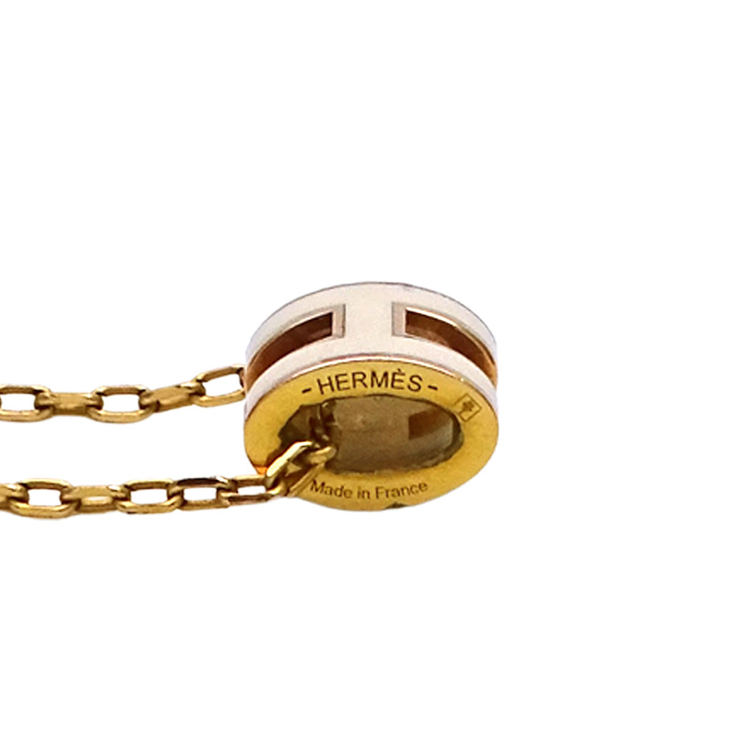 HERMES エルメス ポップアッシュ ネックレス メタル ホワイト ゴールド レディース 【中古】