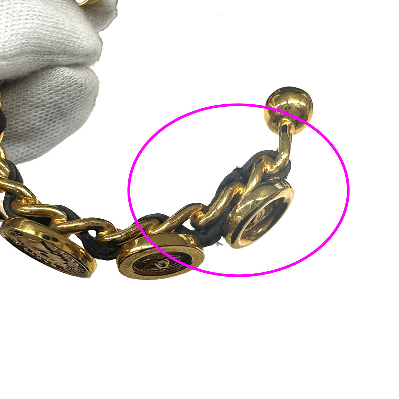 CHANEL シャネル アイコン バングル ゴールド ブラック レディース 【中古】