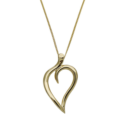 TIFFANY&Co. ティファニー オープンリーフ ハート ネックレス 750YG レディース 磨き済み【中古】