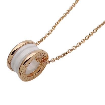 BVLGARI ブルガリ B-zero1 ビーゼロワン ネックレス 750PG ピンクゴールド ホワイトセラミック レディース メンズ 磨き済み【中古】