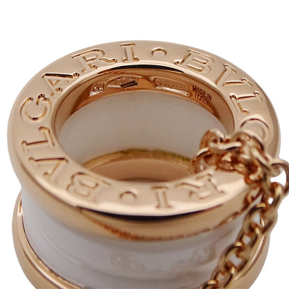 BVLGARI ブルガリ B-zero1 ビーゼロワン ネックレス 750PG ピンクゴールド ホワイトセラミック レディース メンズ 磨き済み【中古】
