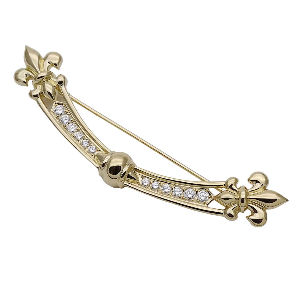 MIKIMOTO ミキモト ブローチ K18 ダイヤモンド ゴールド レディース 磨き済み【中古】