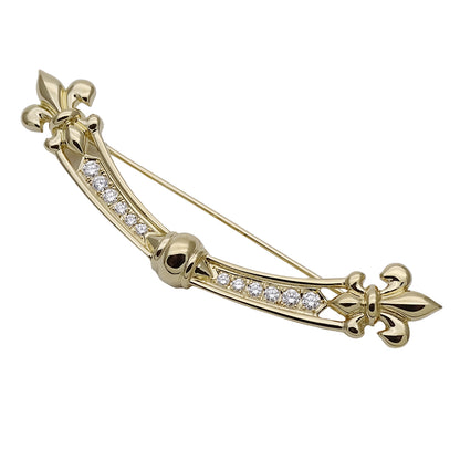 MIKIMOTO ミキモト ブローチ K18 ダイヤモンド ゴールド レディース 磨き済み【中古】