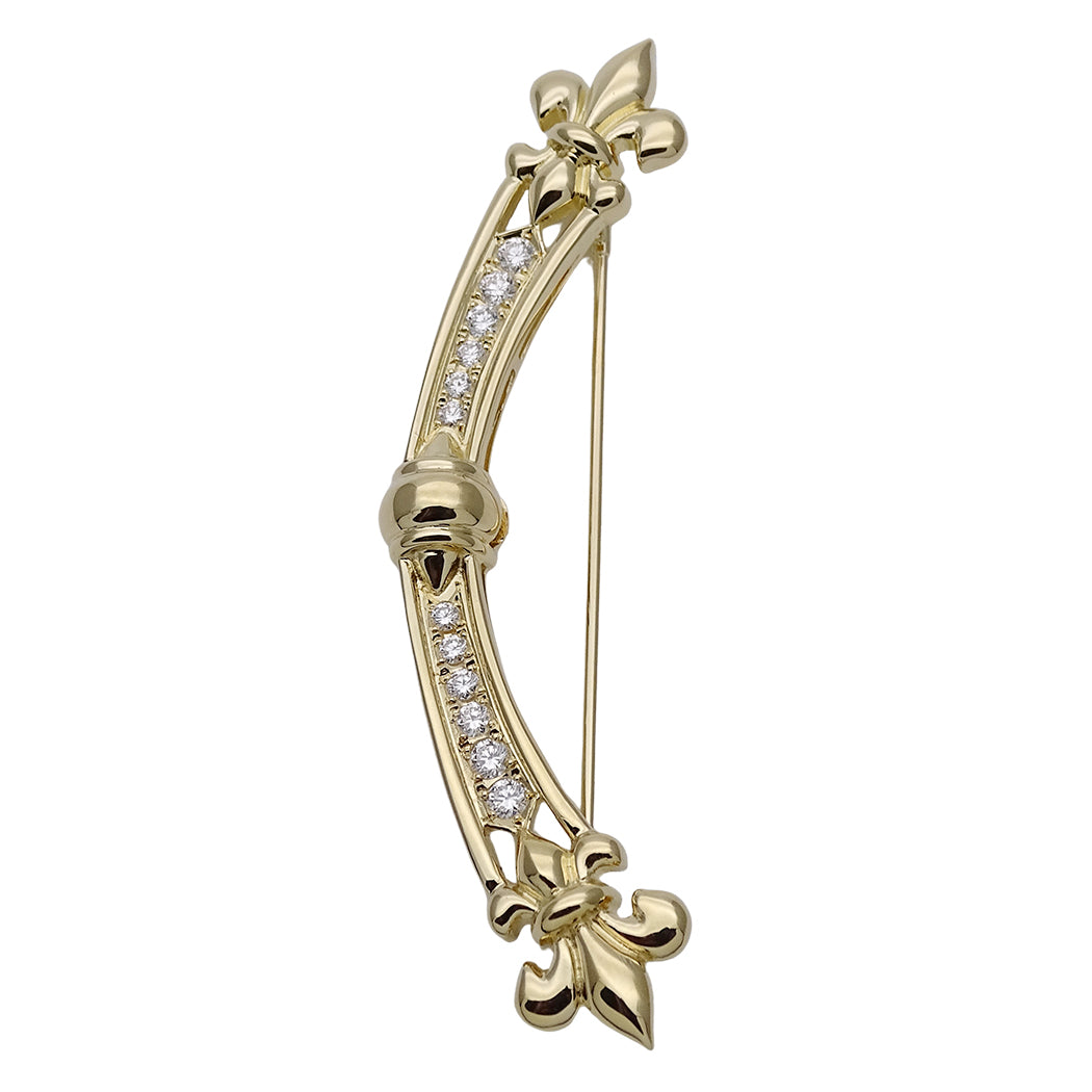 MIKIMOTO ミキモト ブローチ K18 ダイヤモンド ゴールド レディース 磨き済み【中古】