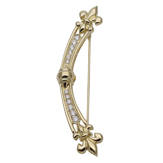 MIKIMOTO ミキモト ブローチ K18 ダイヤモンド ゴールド レディース 磨き済み【中古】
