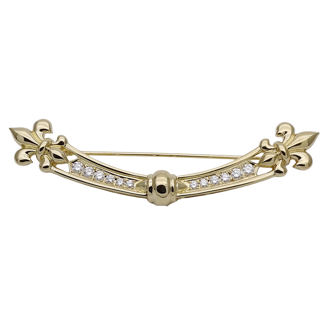 MIKIMOTO ミキモト ブローチ K18 ダイヤモンド ゴールド レディース 磨き済み【中古】
