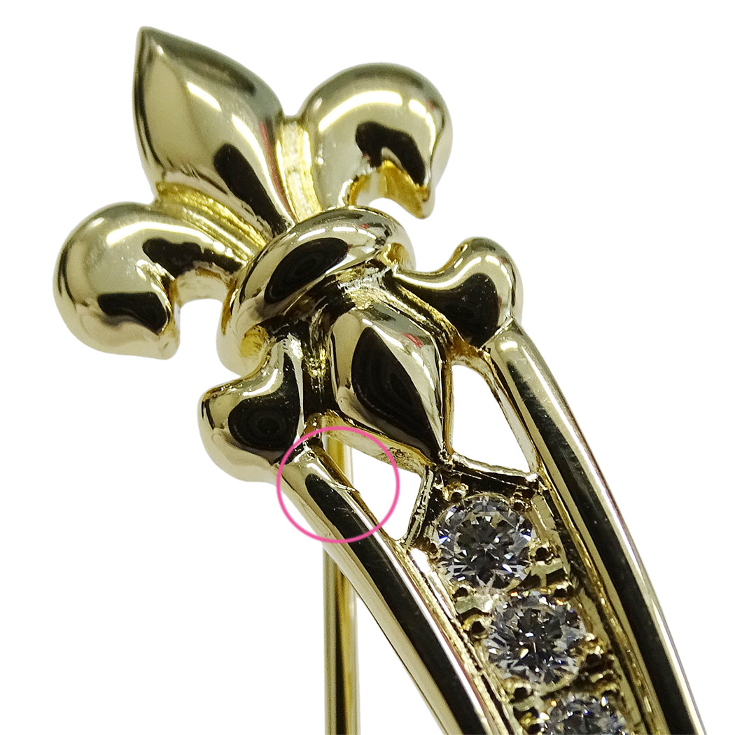 MIKIMOTO ミキモト ブローチ K18 ダイヤモンド ゴールド レディース 磨き済み【中古】