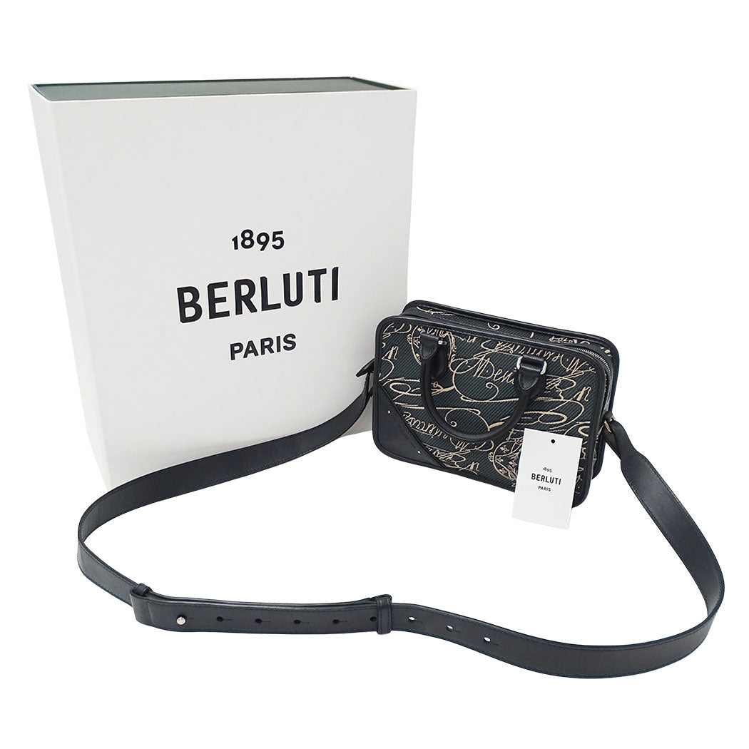 Berluti ベルルッティ アンジュールガリバー 2wayバッグ ネイビー ブラック メンズ 【中古】