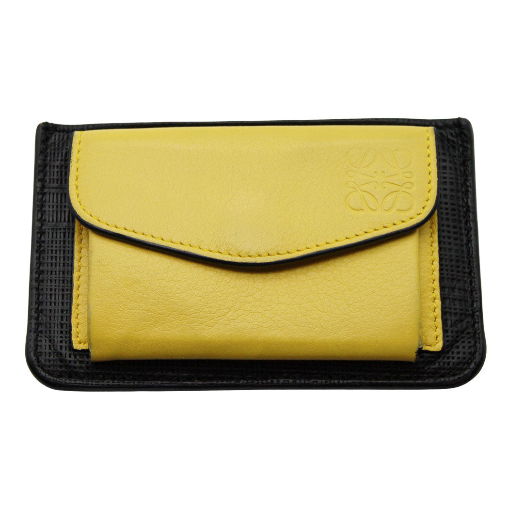 LOEWE ロエベ フラグメントケース コインケース アナグラム イエロー レザー レディース メンズ 【中古】