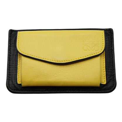 LOEWE ロエベ フラグメントケース コインケース アナグラム イエロー レザー レディース メンズ 【中古】