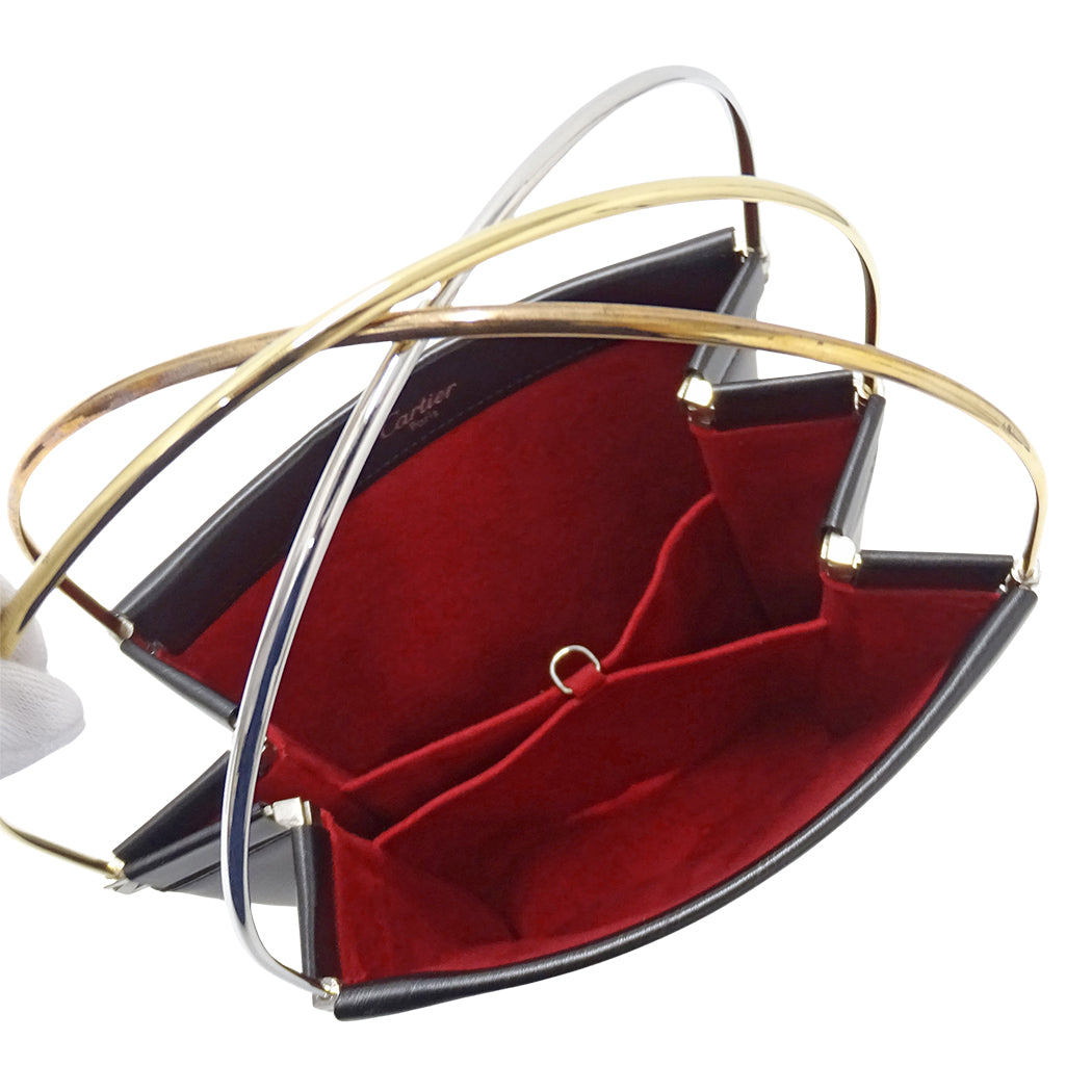 Cartier カルティエ ハンドバッグ トリニティ ブラック レザー レディース 【中古】