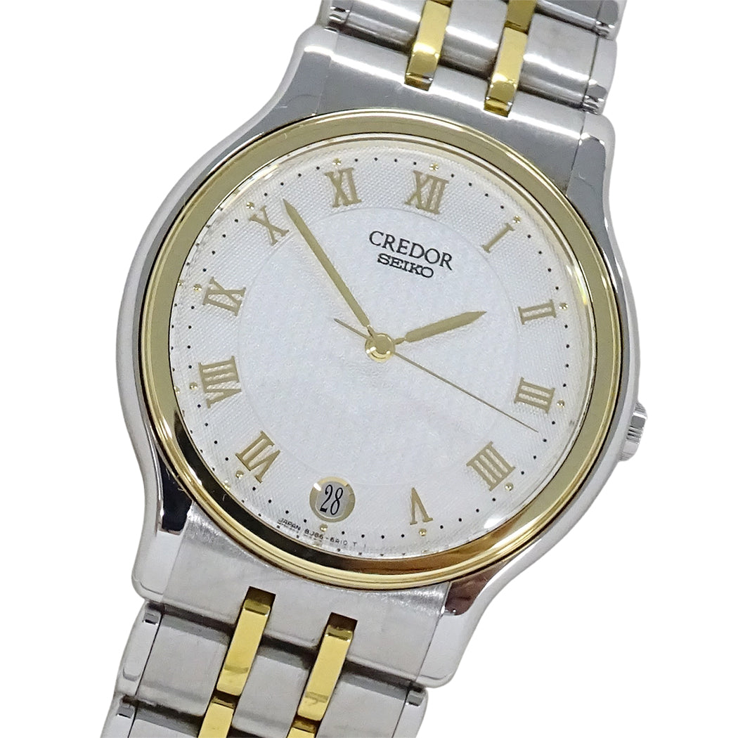 SEIKO セイコー クレドール 8J86-6A00 GCAZ004 メンズ 腕時計 クオーツ SS 18KTベゼル 磨き済み【中古】