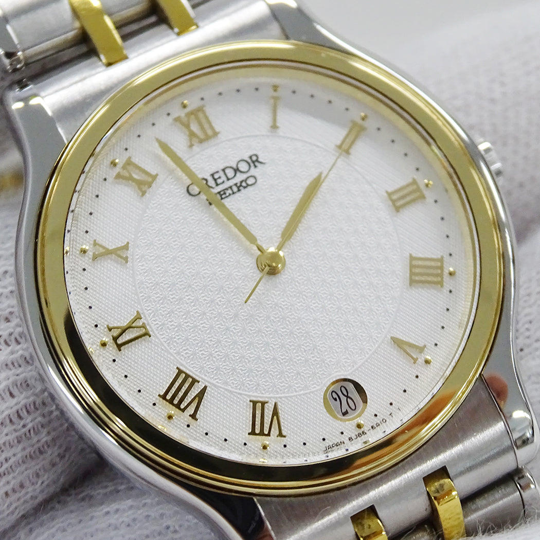 SEIKO セイコー クレドール 8J86-6A00 GCAZ004 メンズ 腕時計 クオーツ SS 18KTベゼル 磨き済み【中古】