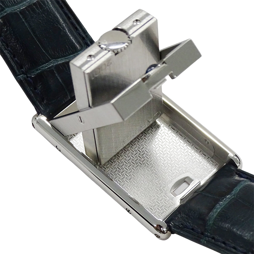 Cartier カルティエ タンク バスキュラント LM W10X1358 メンズ 腕時計 手巻き SS レザー 磨き済み【中古】