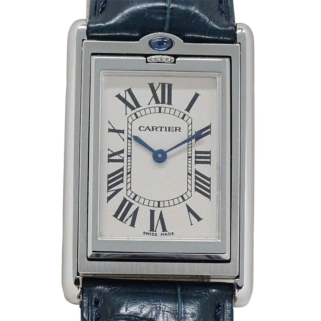 Cartier カルティエ タンク バスキュラント LM W10X1358 メンズ 腕時計 手巻き SS レザー 磨き済み【中古】
