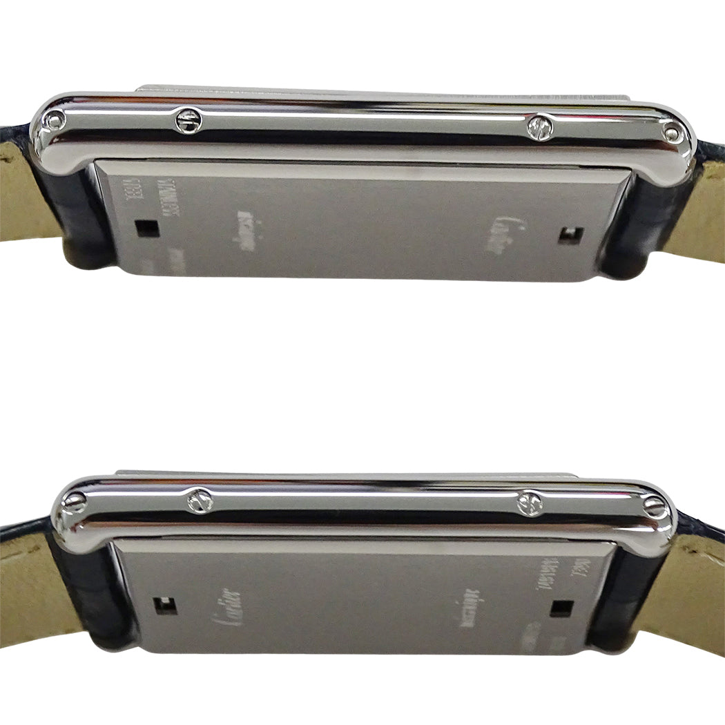 Cartier カルティエ タンク バスキュラント LM W10X1358 メンズ 腕時計 手巻き SS レザー 磨き済み【中古】