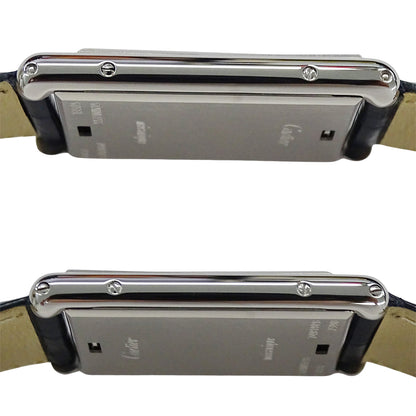 Cartier カルティエ タンク バスキュラント LM W10X1358 メンズ 腕時計 手巻き SS レザー 磨き済み【中古】