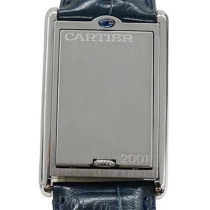 Cartier カルティエ タンク バスキュラント LM W10X1358 メンズ 腕時計 手巻き SS レザー 磨き済み【中古】