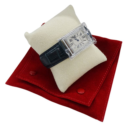 Cartier カルティエ タンク バスキュラント LM W10X1358 メンズ 腕時計 手巻き SS レザー 磨き済み【中古】