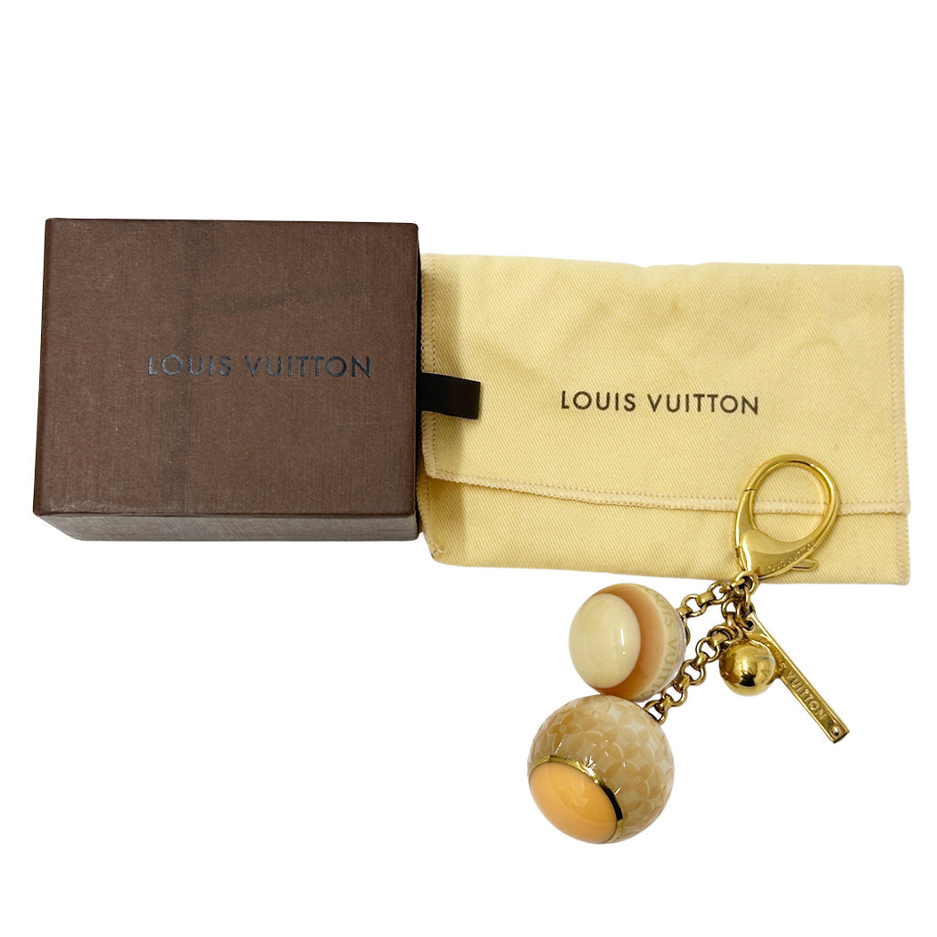 LOUIS VUITTON ルイ・ヴィトン ビジューサック･ミニラン キーホルダー ピンク ベージュ レディース メンズ M65643 【中古】