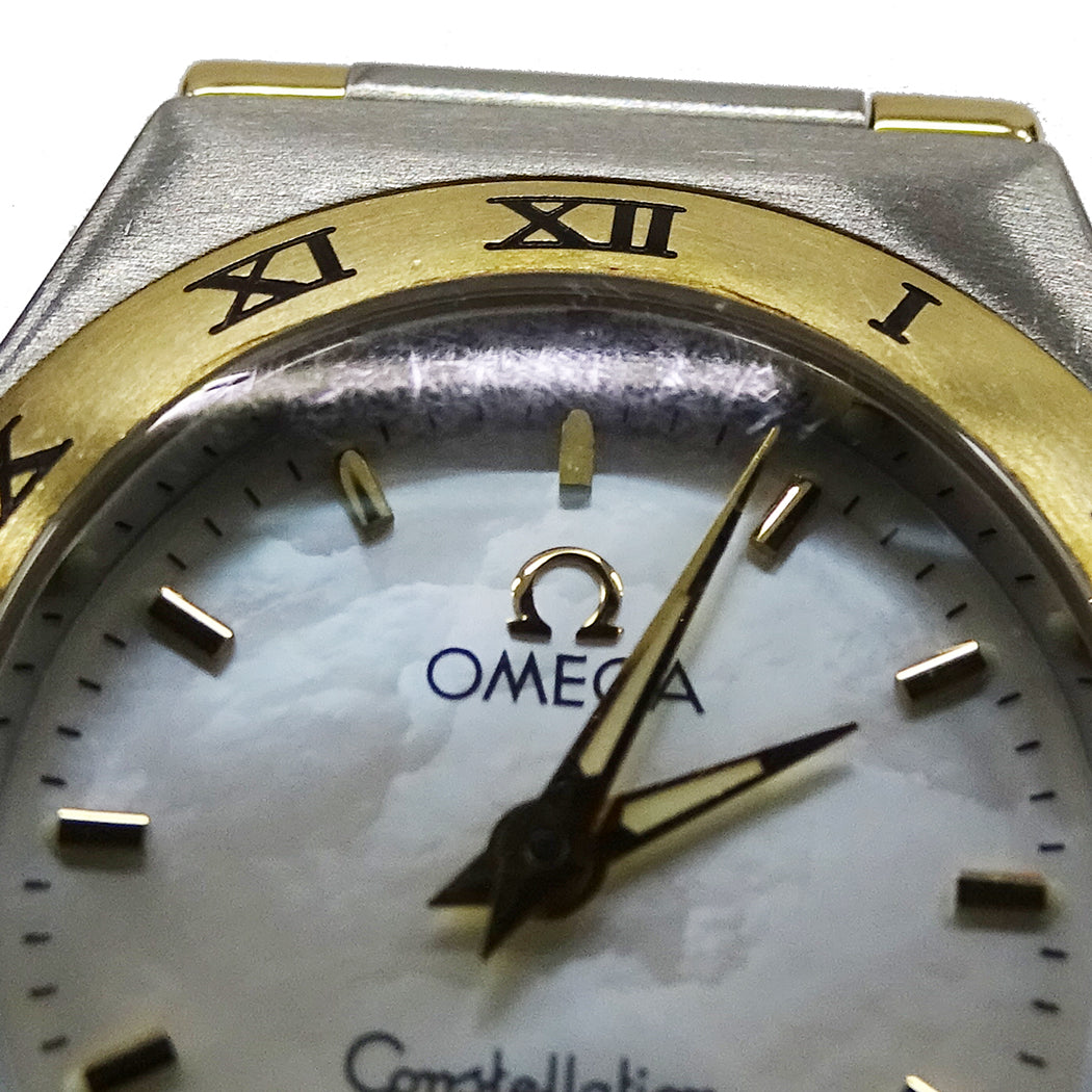 OMEGA オメガ コンステレーション ミニ 1362.70 レディース 腕時計 シェル クオーツ QZ SS YG 磨き済み【中古】
