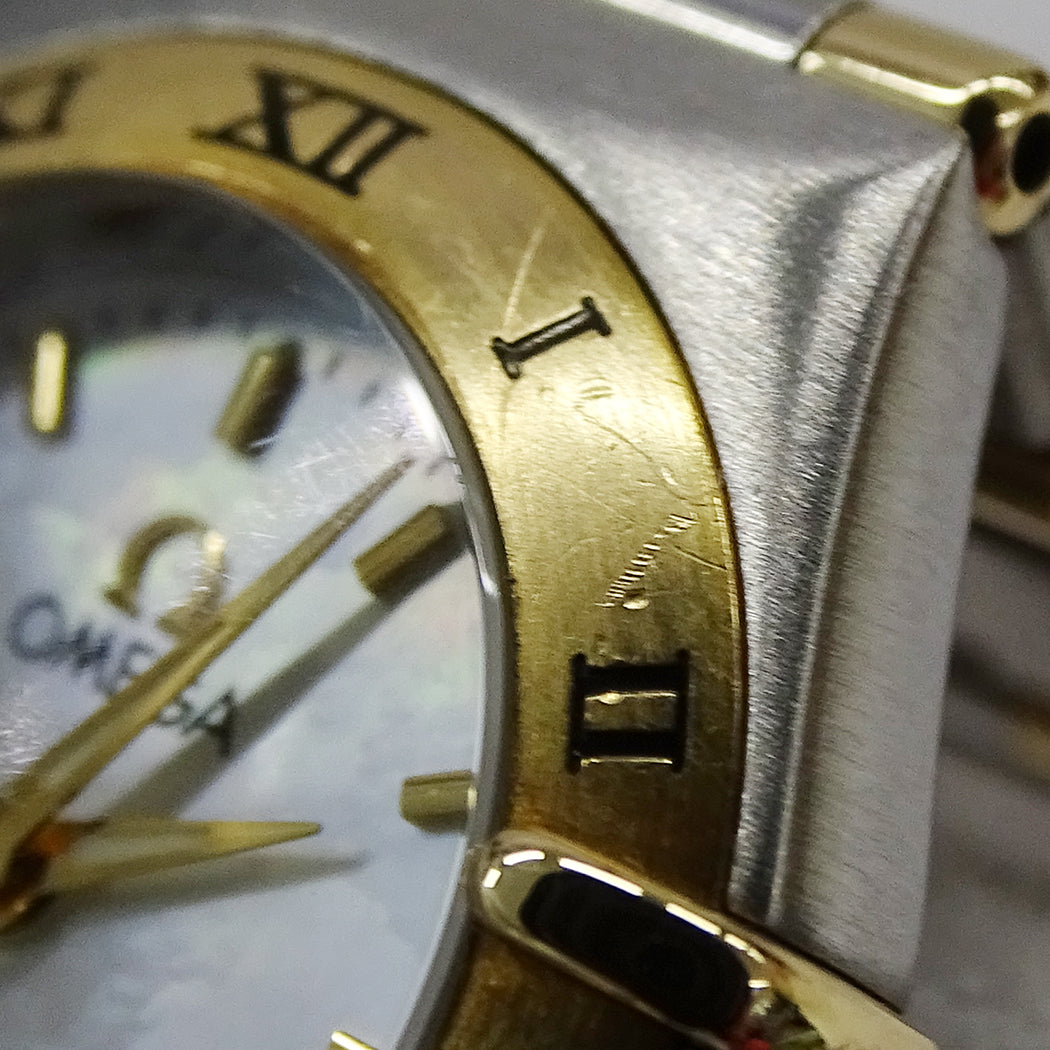 OMEGA オメガ コンステレーション ミニ 1362.70 レディース 腕時計 シェル クオーツ QZ SS YG 磨き済み【中古】