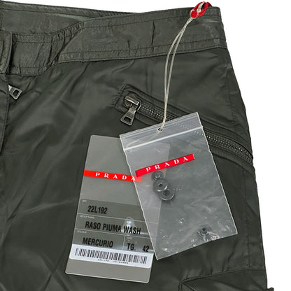 PRADA プラダ カーゴパンツ スポーツ カーキグリーン ナイロン レディース 【中古】