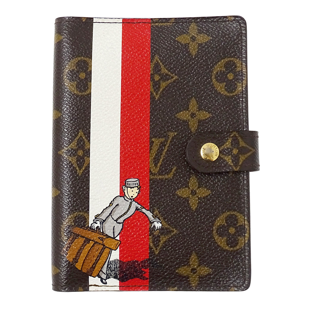 LOUIS VUITTON ルイ・ヴィトン アジェンダ PM 手帳カバー モノグラム グルーム ルージュ R20018 レディース 【中古】