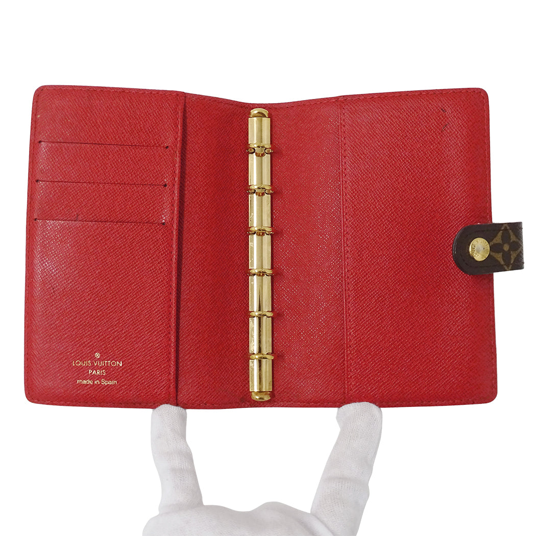 LOUIS VUITTON ルイ・ヴィトン アジェンダ PM 手帳カバー モノグラム グルーム ルージュ R20018 レディース 【中古】