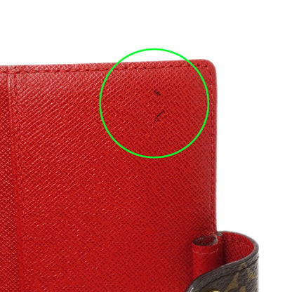 LOUIS VUITTON ルイ・ヴィトン アジェンダ PM 手帳カバー モノグラム グルーム ルージュ R20018 レディース 【中古】