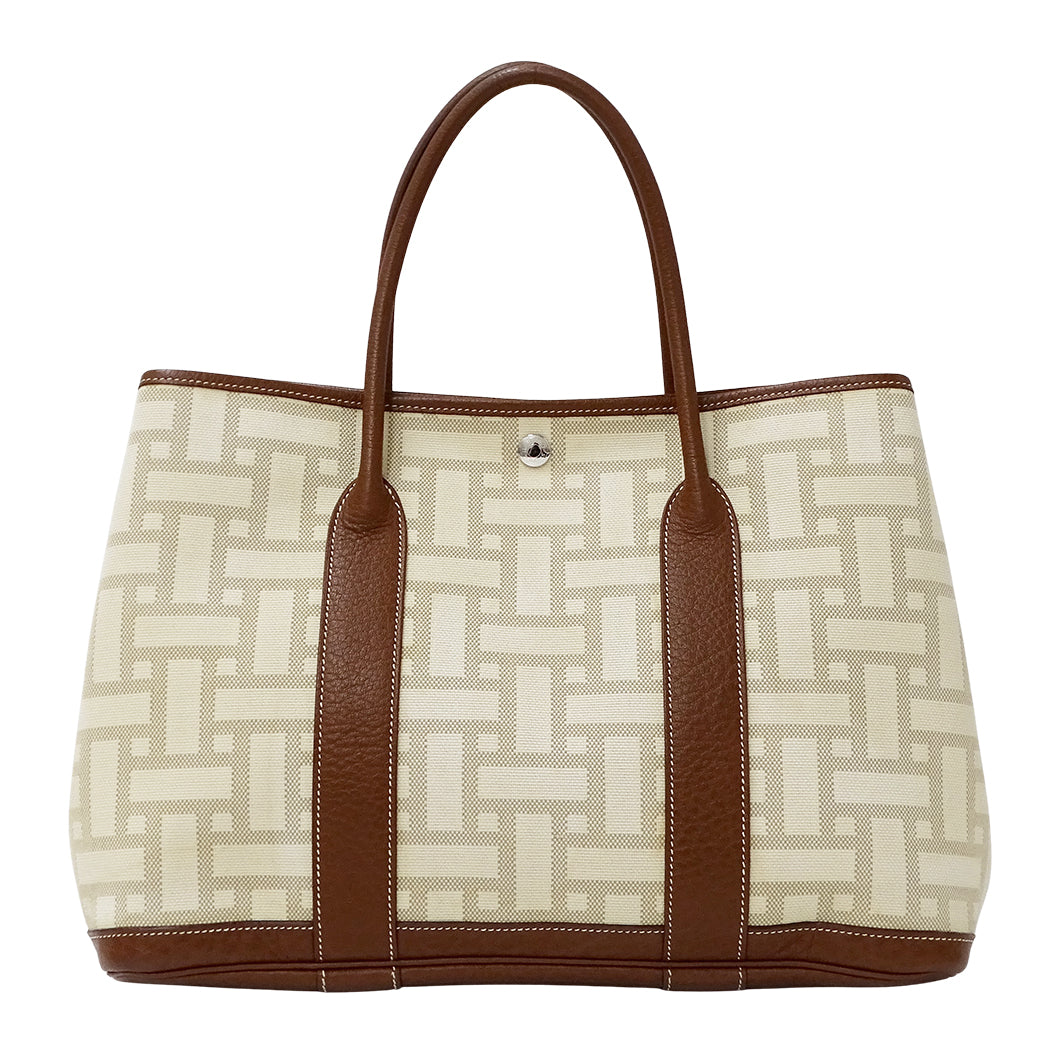 HERMES エルメス ガーデンパーティ PM トートバッグ ブラウン シルバー金具 レディース 【中古】