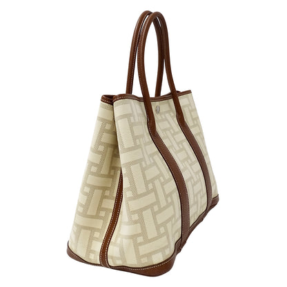 HERMES エルメス ガーデンパーティ PM トートバッグ ブラウン シルバー金具 レディース 【中古】