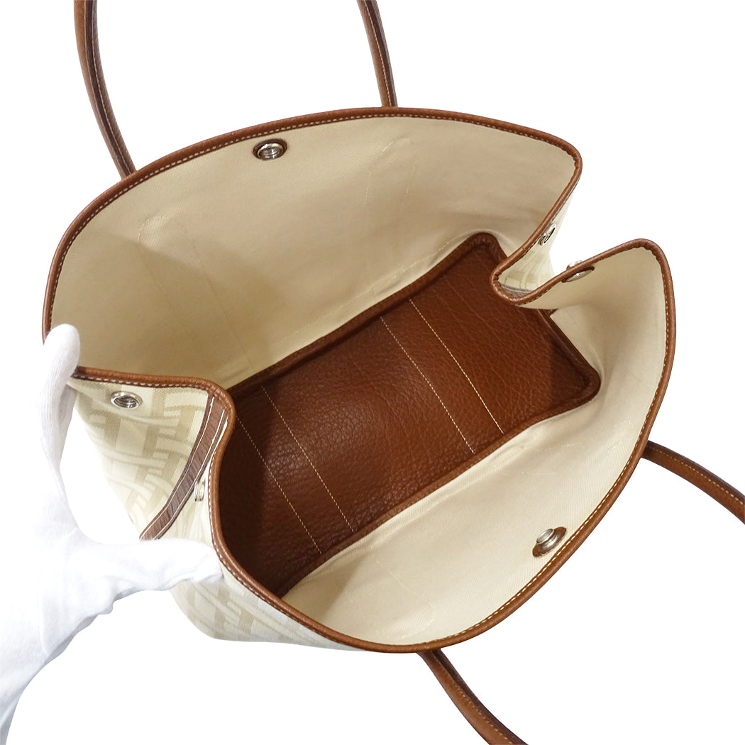 HERMES エルメス ガーデンパーティ PM トートバッグ ブラウン シルバー金具 レディース 【中古】