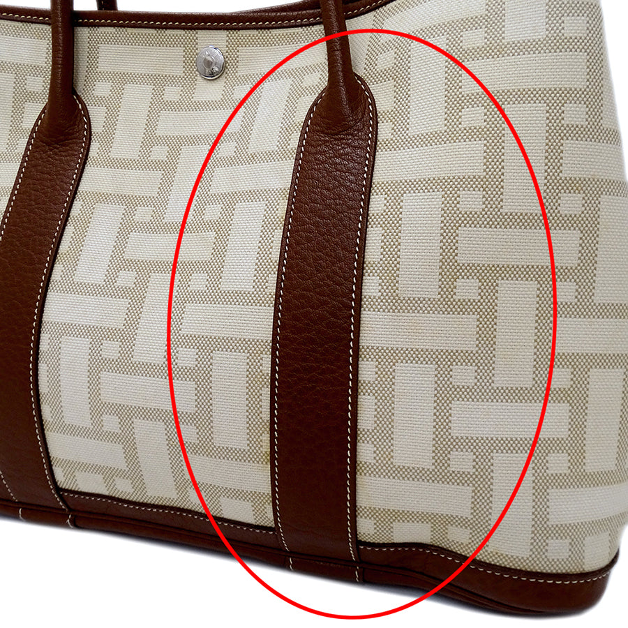 HERMES エルメス ガーデンパーティ PM トートバッグ ブラウン シルバー金具 レディース 【中古】