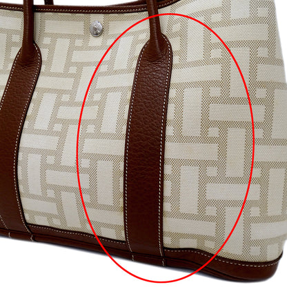 HERMES エルメス ガーデンパーティ PM トートバッグ ブラウン シルバー金具 レディース 【中古】