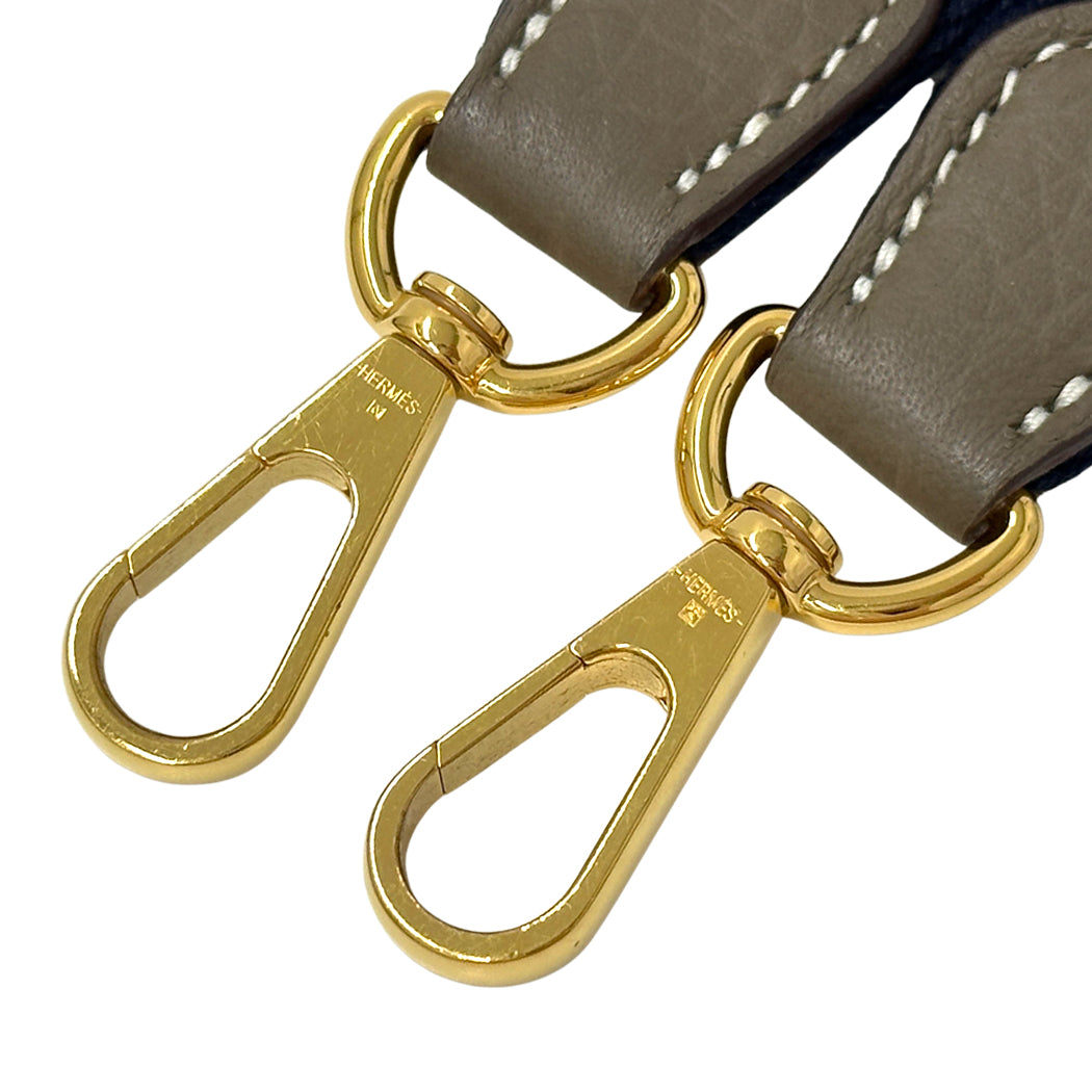 HERMES エルメス エブリン TPM ショルダーバッグ エトゥープ ゴールド金具 ネイビー グレー トリヨンクレマンス レディース 【中古】