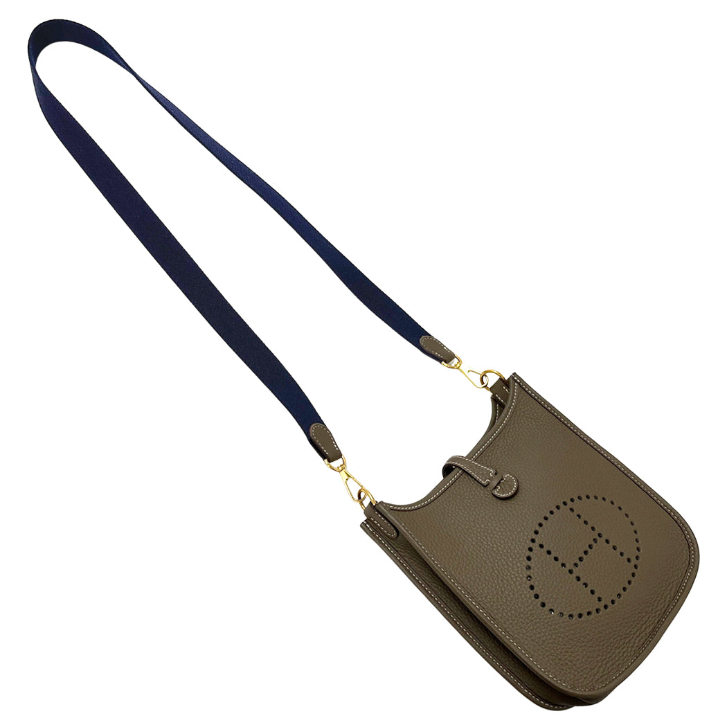HERMES エルメス エブリン TPM ショルダーバッグ エトゥープ ゴールド金具 ネイビー グレー トリヨンクレマンス レディース 【中古】