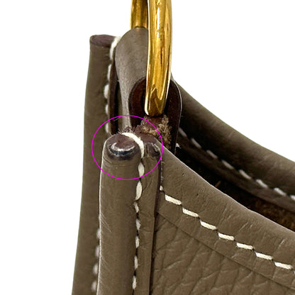 HERMES エルメス エブリン TPM ショルダーバッグ エトゥープ ゴールド金具 ネイビー グレー トリヨンクレマンス レディース 【中古】