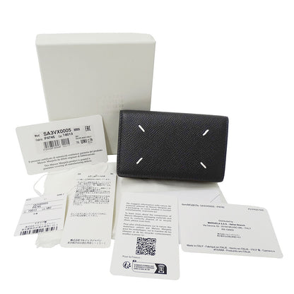 Maison Margiela メゾン マルジェラ カードケース 4ステッチ ブラック SA3VX0005 レザー レディース メンズ 【中古】