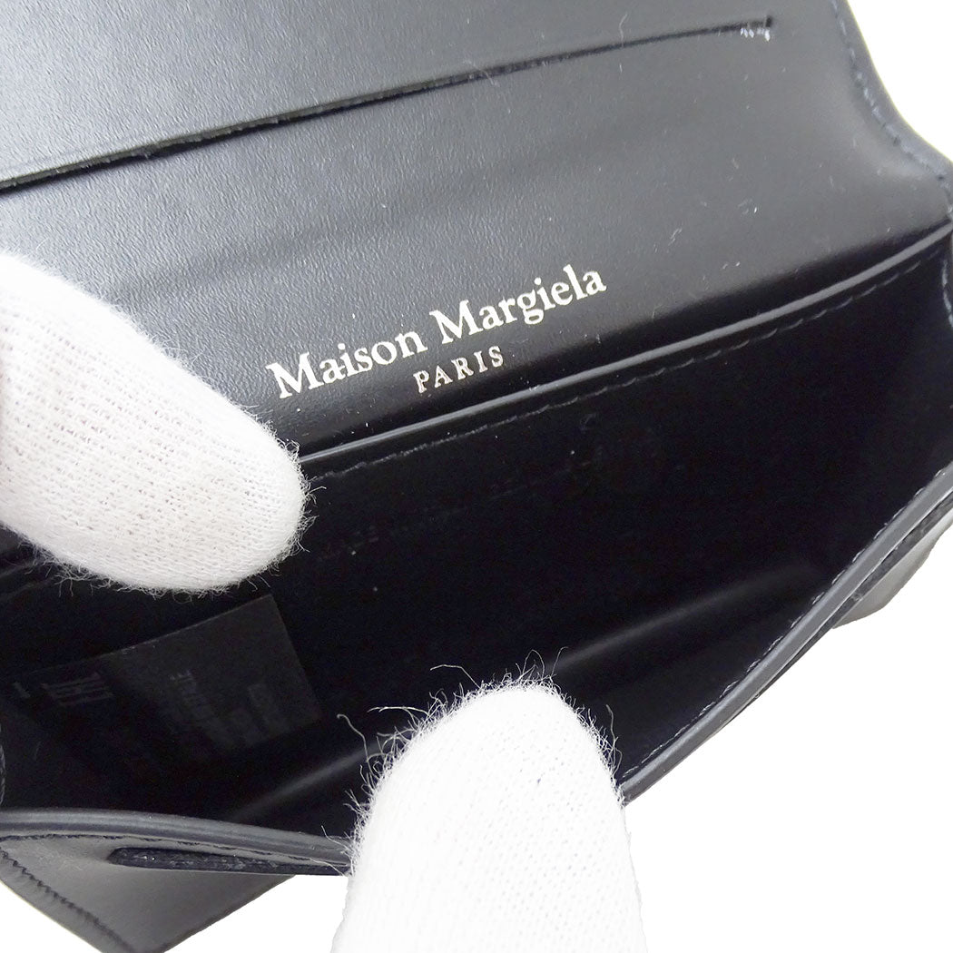 Maison Margiela メゾン マルジェラ カードケース 4ステッチ ブラック SA3VX0005 レザー レディース メンズ 【中古】