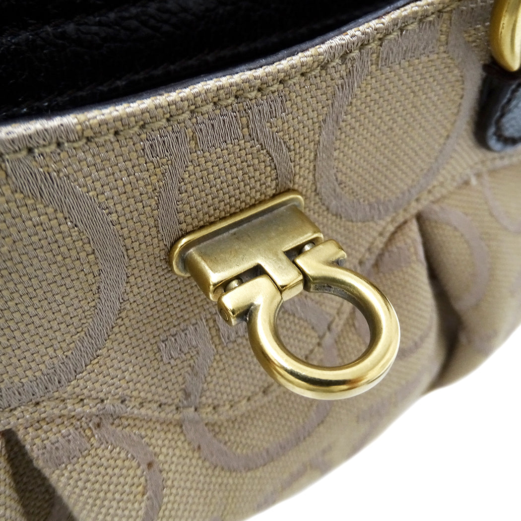 Ferragamo フェラガモ 2wayバッグ ガンチーニ ベージュ キャンバス レディース 【中古】