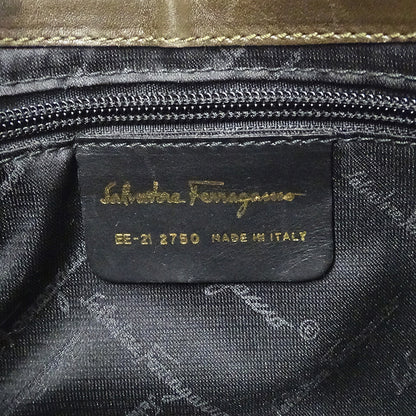 Ferragamo フェラガモ ショルダーバッグ ガンチーニ カーキ レザー レディース 【中古】